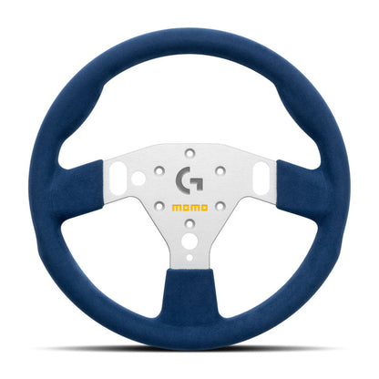 MOMO x Logitech GT 320 Sim Steering Wheel - Silver Spoke/Blue Microfibre