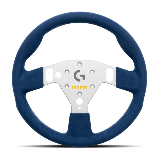 MOMO x Logitech GT 320 Sim Steering Wheel - Silver Spoke/Blue Microfibre