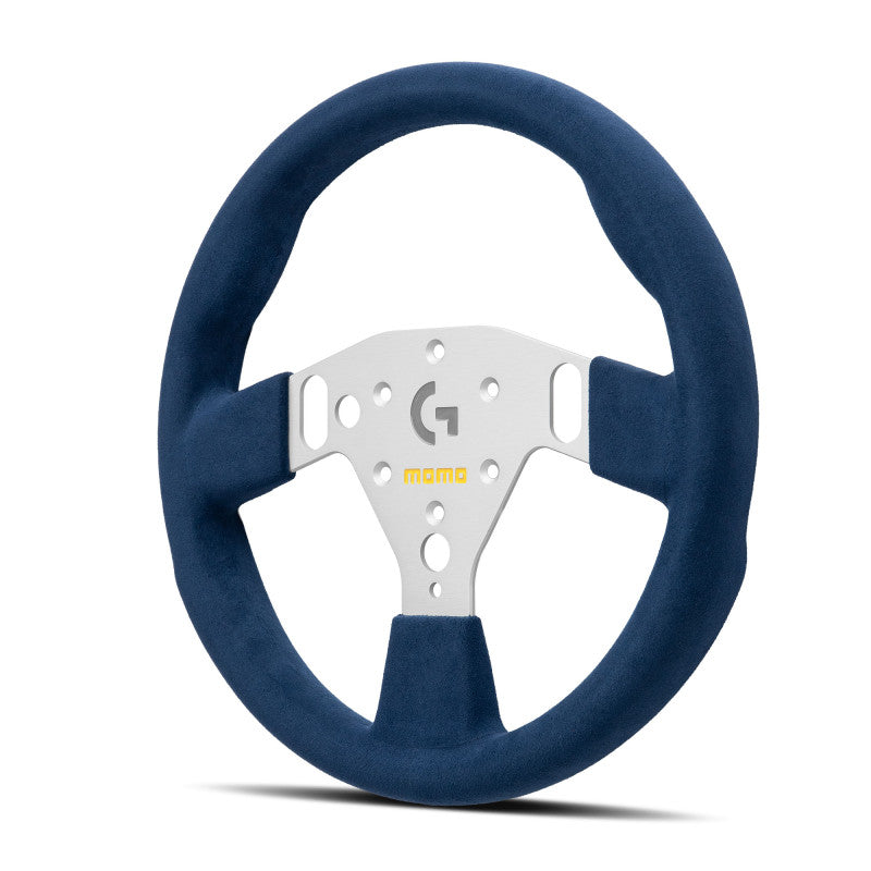 MOMO x Logitech GT 320 Sim Steering Wheel - Silver Spoke/Blue Microfibre