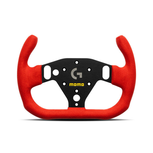 MOMO x Logitech GT-Racer 290 Sim Steering Wheel - Black Spoke/Red Microfibre