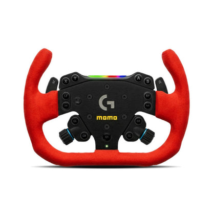 MOMO x Logitech GT-Racer 290 Sim Steering Wheel - Black Spoke/Red Microfibre
