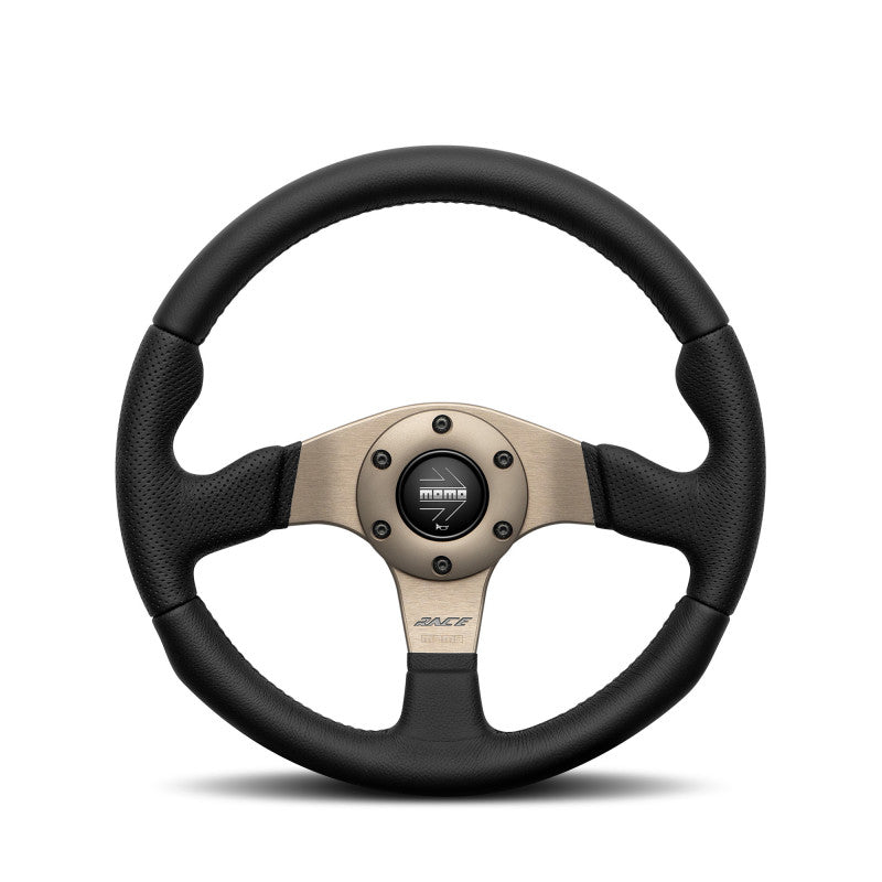 MOMO Race 2.0 Steering Wheel  - Anthracite Spokes - Black Leather 350mm