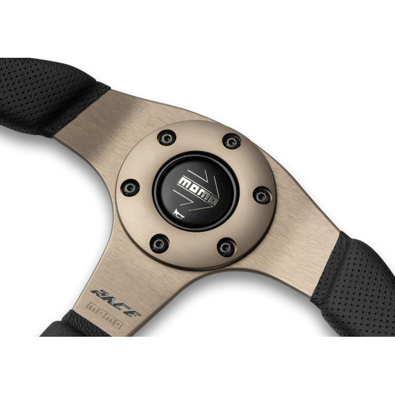 MOMO Race 2.0 Steering Wheel  - Anthracite Spokes - Black Leather 350mm