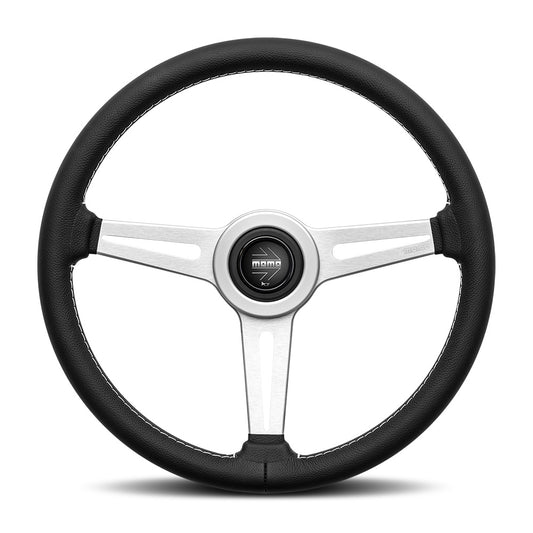 MOMO Retro Steering Wheel - Black Leather 360mm