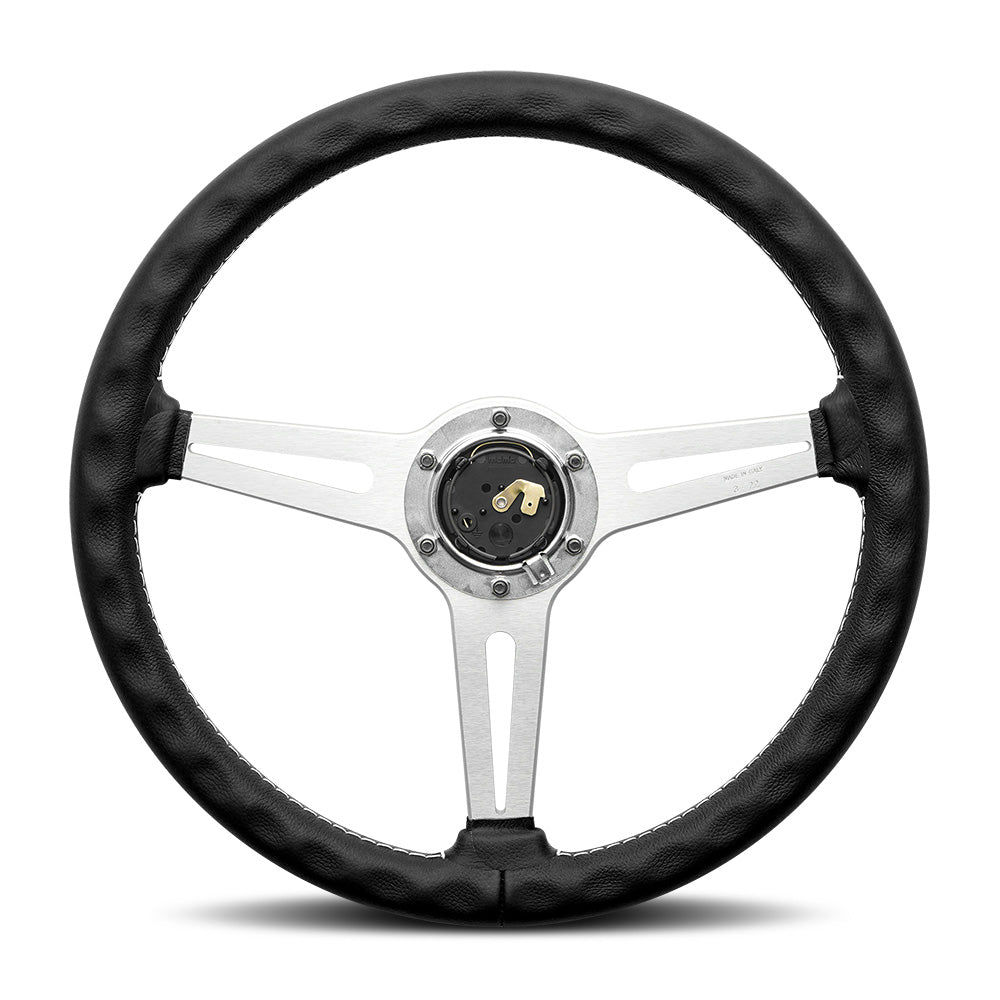 MOMO Retro Steering Wheel - Black Leather 360mm