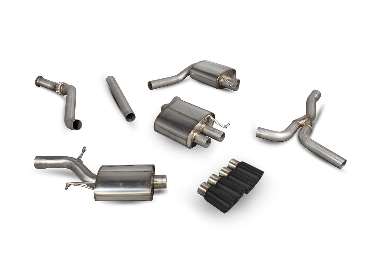 Scorpion Resonated Cat-Back Exhaust (Black Daytona Quad) for Audi A5 B8 2.0 TFSI (12-16)