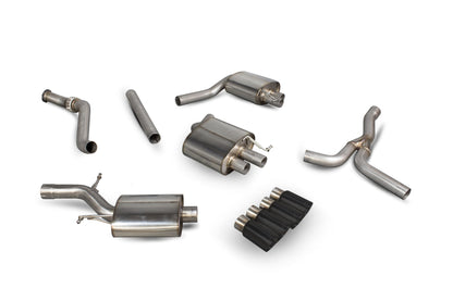 Scorpion Resonated Cat-Back Exhaust (Black Daytona Quad) for Audi A5 B8 2.0 TFSI (12-16)