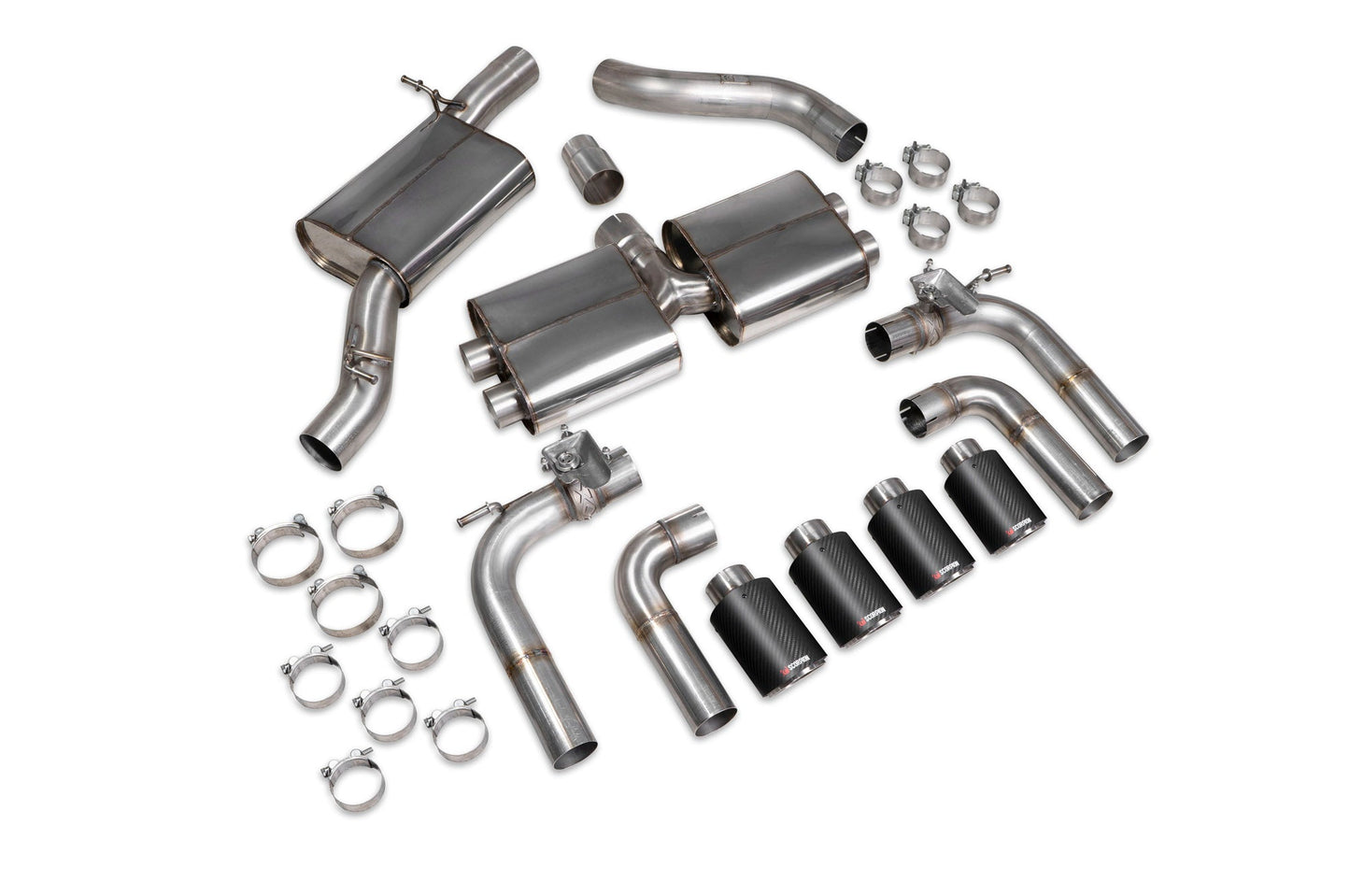 Scorpion Resonated Cat/GPF-Back Valved Exhaust (Ascari) for Audi S3 Saloon 8V (13-20)