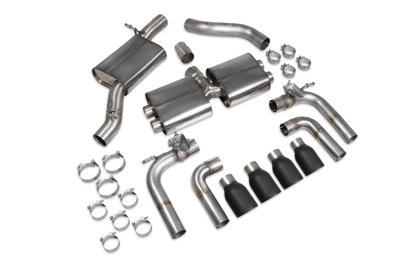 Scorpion Resonated Cat/GPF-Back Valved Exhaust (Black Daytona) for Audi S3 Saloon 8V (13-20)