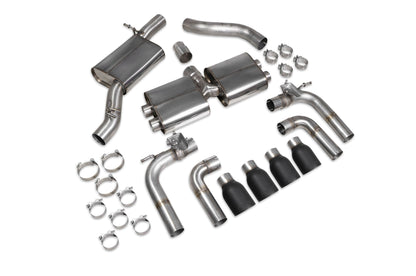 Scorpion Resonated Cat/GPF-Back Valved Exhaust (Black Daytona) for Audi S3 Saloon 8V (13-20)