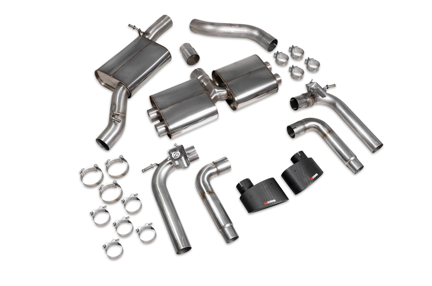 Scorpion Resonated Cat/GPF-Back Valved Exhaust (Ascari EVO) for Audi S3 Saloon 8V (13-20)