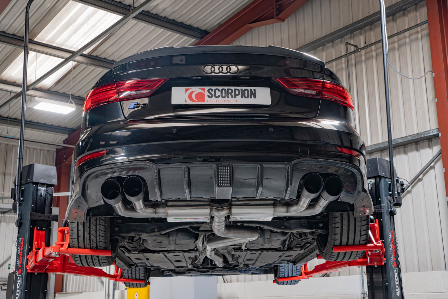 Scorpion Non-Res Cat/GPF-Back Exhaust (Black Daytona) for Audi S3 Saloon 8V (13-20)