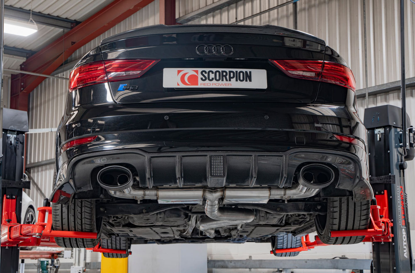 Scorpion Non-Res Cat/GPF-Back Valved Exhaust (Ascari EVO) for Audi S3 Saloon 8V (13-20)