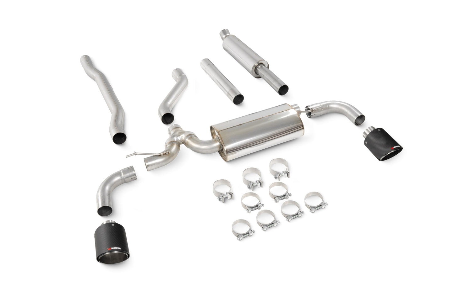 Scorpion Resonated Cat-Back Exhaust (Ascari) for Mini Clubman F54 Cooper S (15-18)
