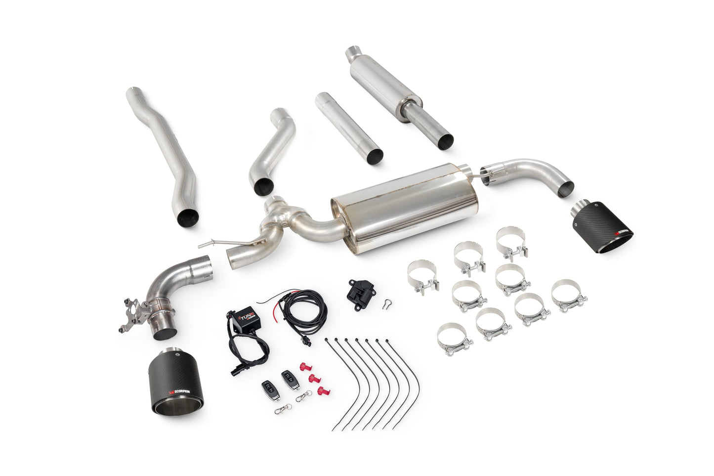 Scorpion TunR Resonated Cat-Back Exhaust (Ascari) for Mini Clubman F54 Cooper S (15-18)
