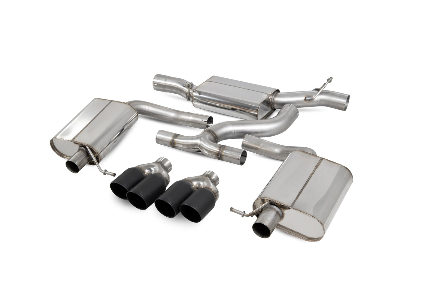 Scorpion Resonated Cat-Back Exhaust (Black Daytona Quad) for Seat Leon Cupra ST 300 Carbon Edition (18-19)