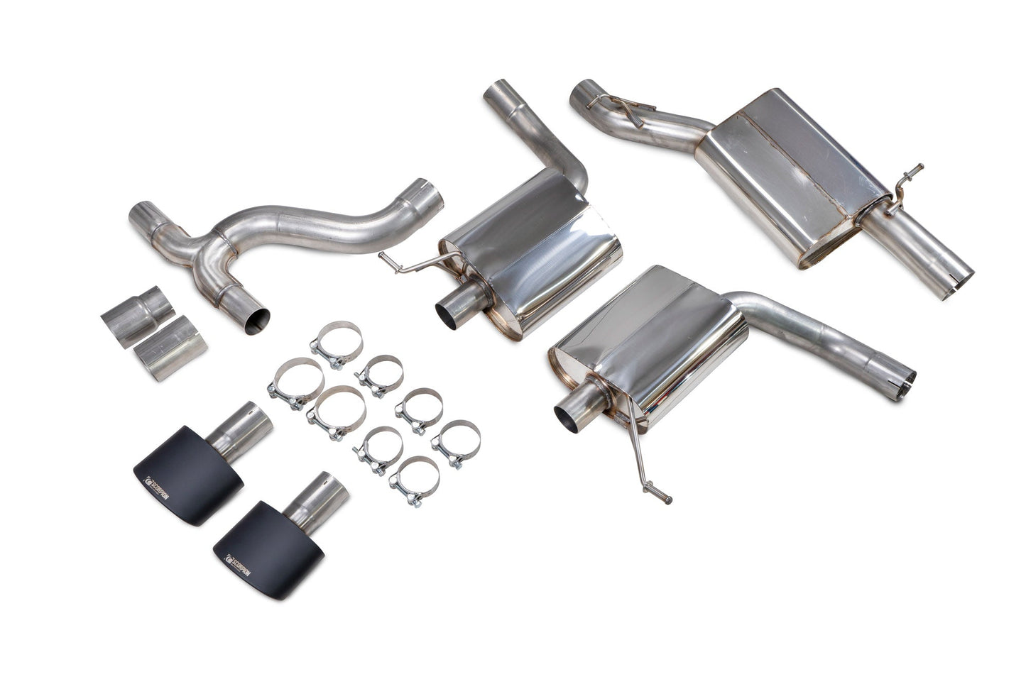 Scorpion Resonated GPF-Back Exhaust (Black EVO R) for Seat Leon Cupra ST 300 4Drive (18-22)