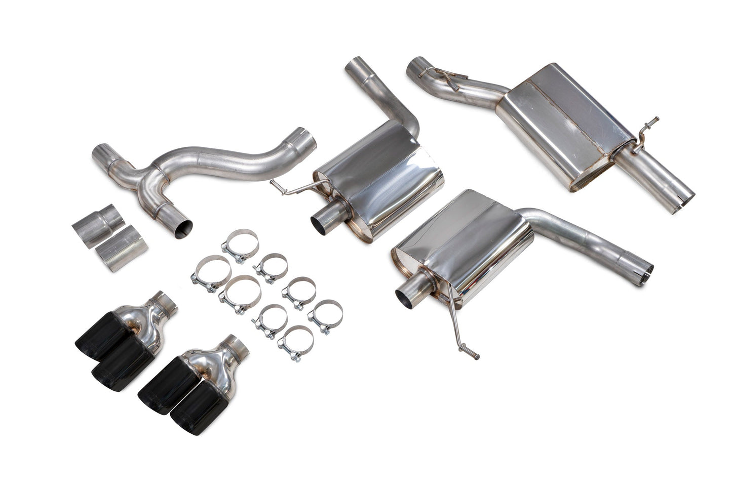 Scorpion Resonated GPF-Back Exhaust (Black Daytona Quad) for Seat Leon Cupra ST 300 4Drive (18-22)