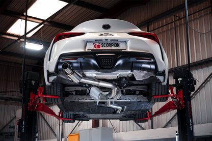 Scorpion 80mm Cat-Back Exhaust Single Exit (Removes GPF) for Toyota Supra A90 3.0T Only (19-25)