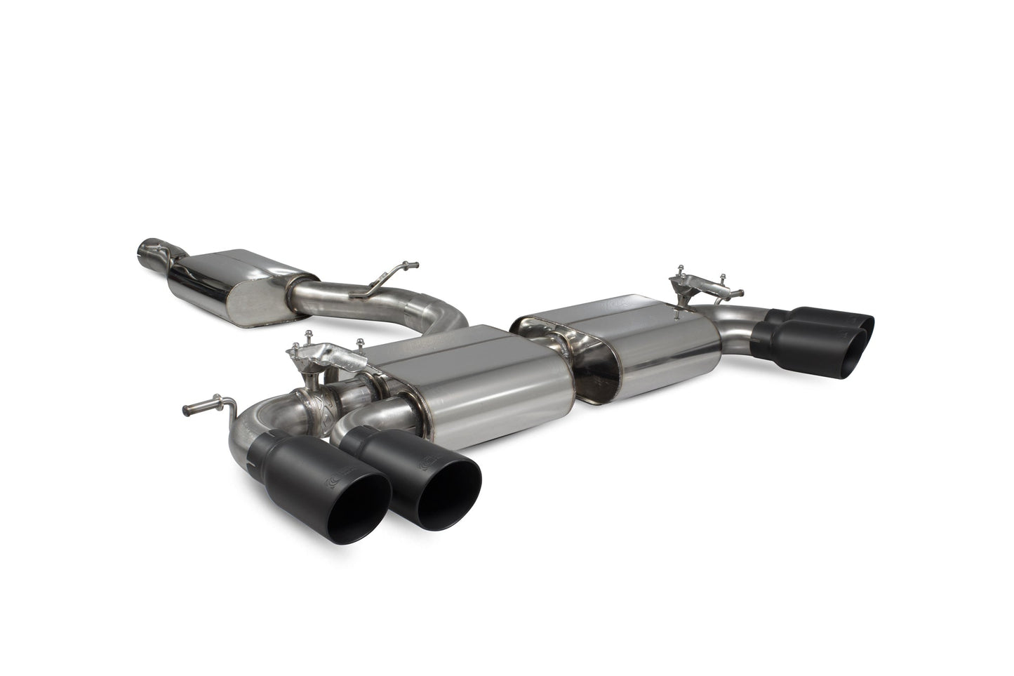 Scorpion Resonated Cat-Back Valved Exhaust (Black Daytona) for VW Golf Mk7 R (14-16)