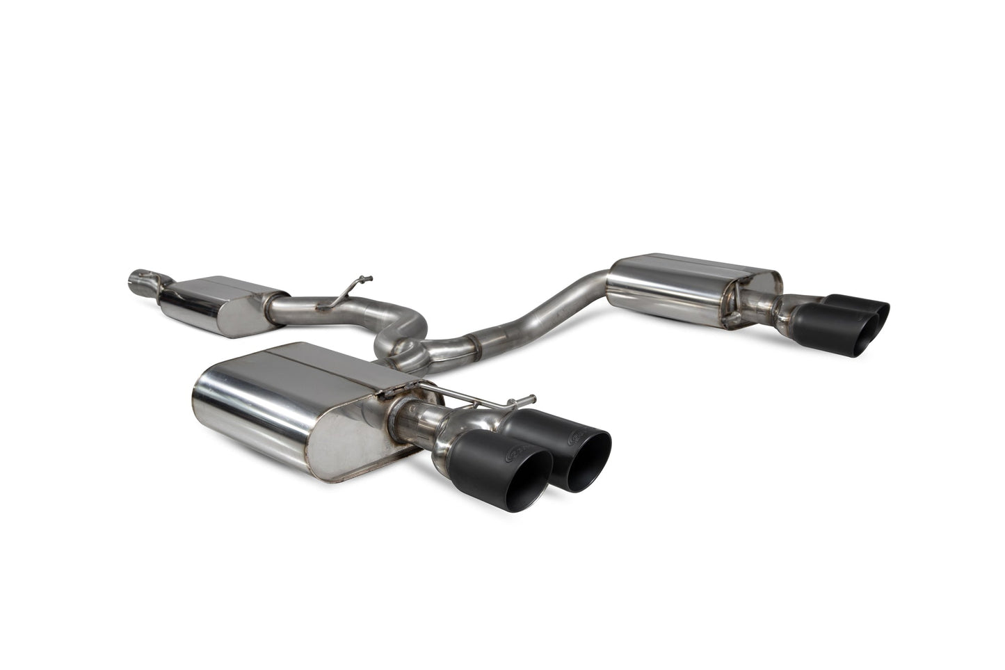 Scorpion Resonated Cat-Back Exhaust (Black Daytona Quad) for VW Golf R Estate Mk7.5 (18-20)