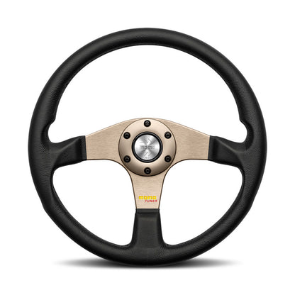 MOMO Tuner Steering Wheel  - Anthracite Spoke/Black Leather 350mm