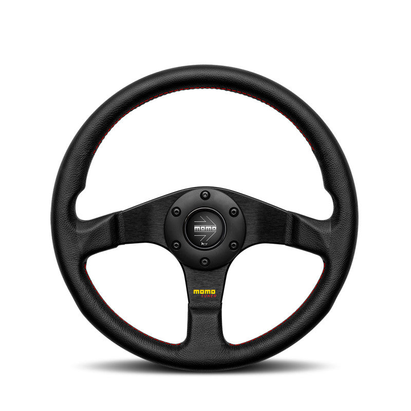 MOMO Tuner Steering Wheel  - Black Spoke/Black Leather 320mm
