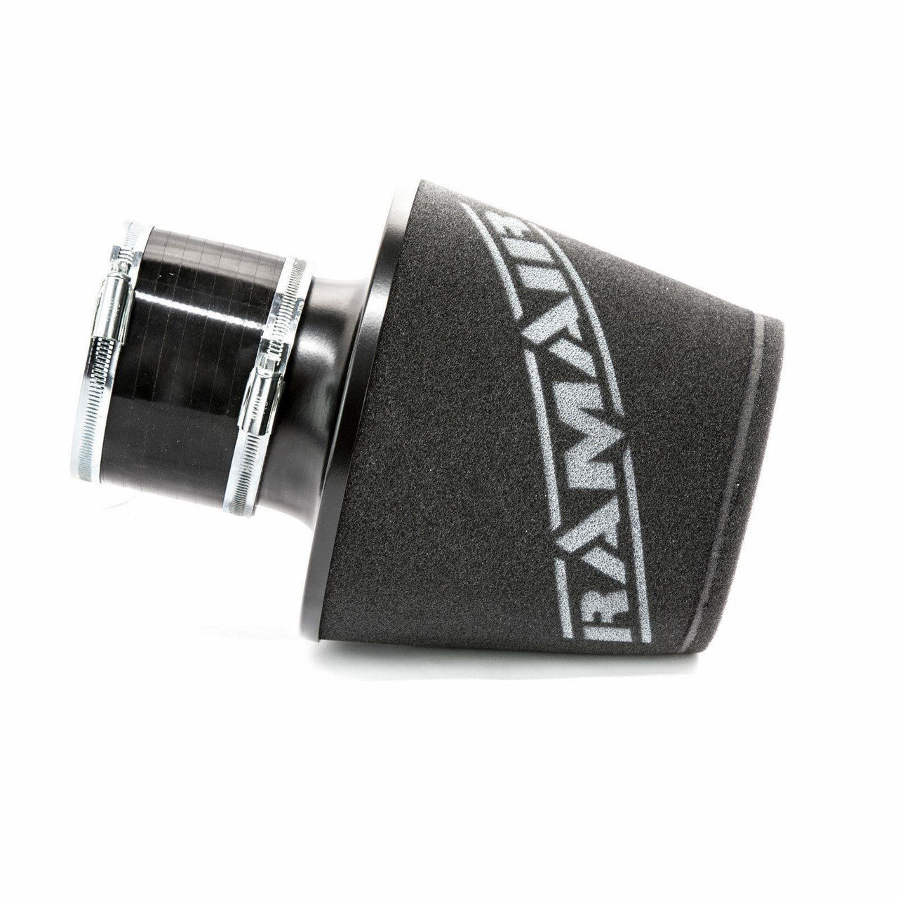 Ramair Large Foam Filter Aluminium Base 100mm Black with Silicone Coupler