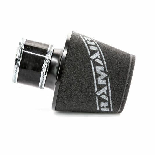 Ramair Large Foam Filter Aluminium Base 100mm Black with Silicone Coupler