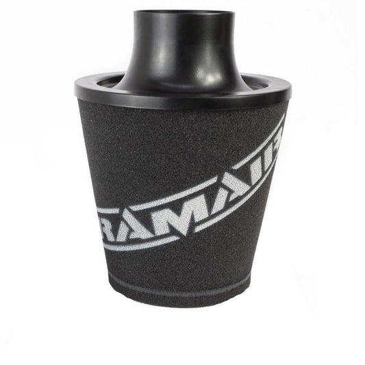 Ramair Small Foam Filter Aluminium Base 90mm Black with Silicone Coupler