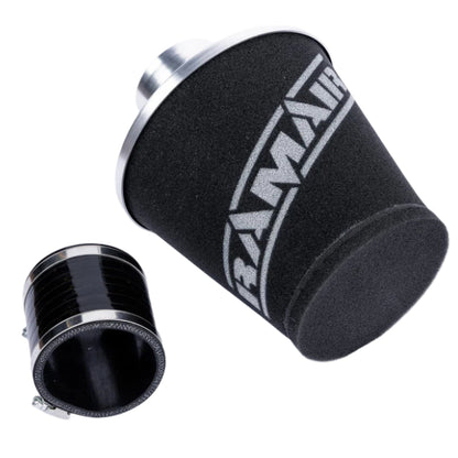 Ramair Medium Foam Filter Aluminium Base 60mm Silver with Silicone Coupler