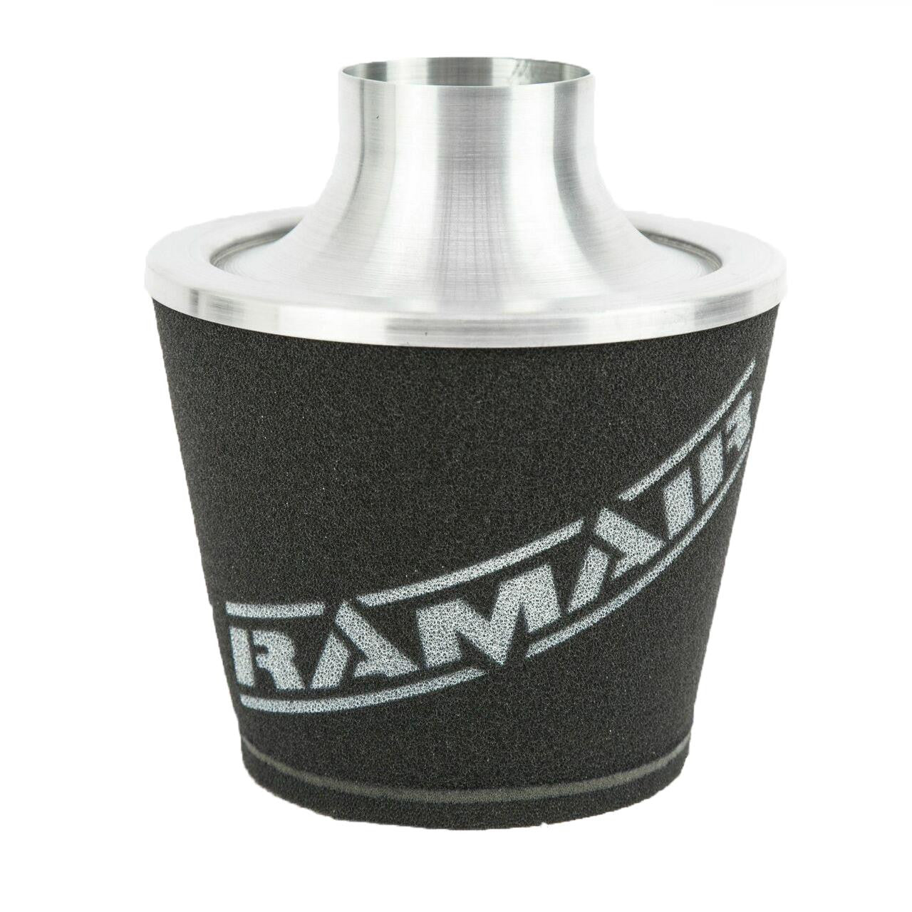 Ramair Large Foam Filter Aluminium Base 80mm Silver with Silicone Coupler