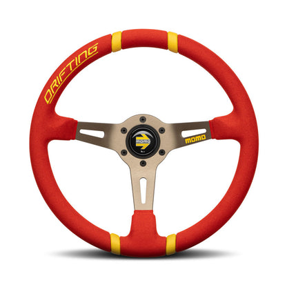 MOMO Drifting Steering Wheel - Anthracite Spokes / Red Microfibre