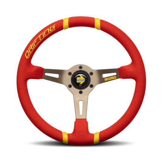MOMO Drifting Steering Wheel - Anthracite Spokes / Red Microfibre