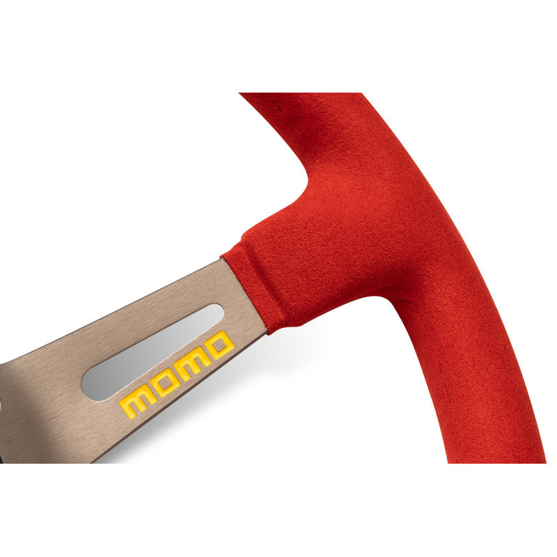 MOMO Drifting Steering Wheel - Anthracite Spokes / Red Microfibre