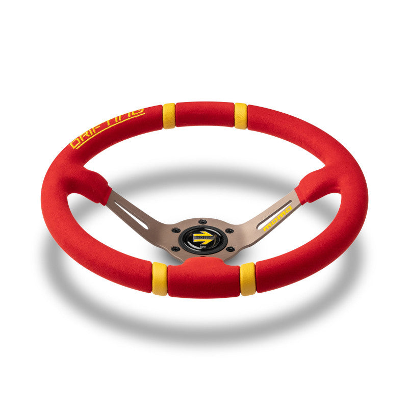 MOMO Drifting Steering Wheel - Anthracite Spokes / Red Microfibre