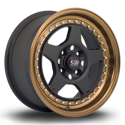 Rota Kyusha Alloy Wheels - 15x7 | 4x100 | ET38 | FBlackSBronzeLip