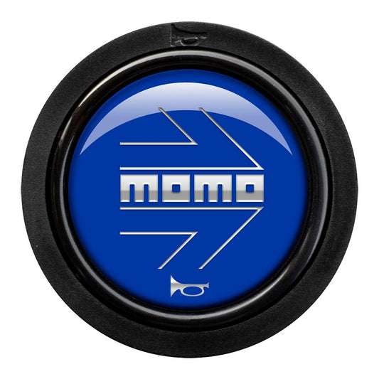 MOMO 2 Contact Horn Button - MOMO Arrow Gloss Blue/Silver