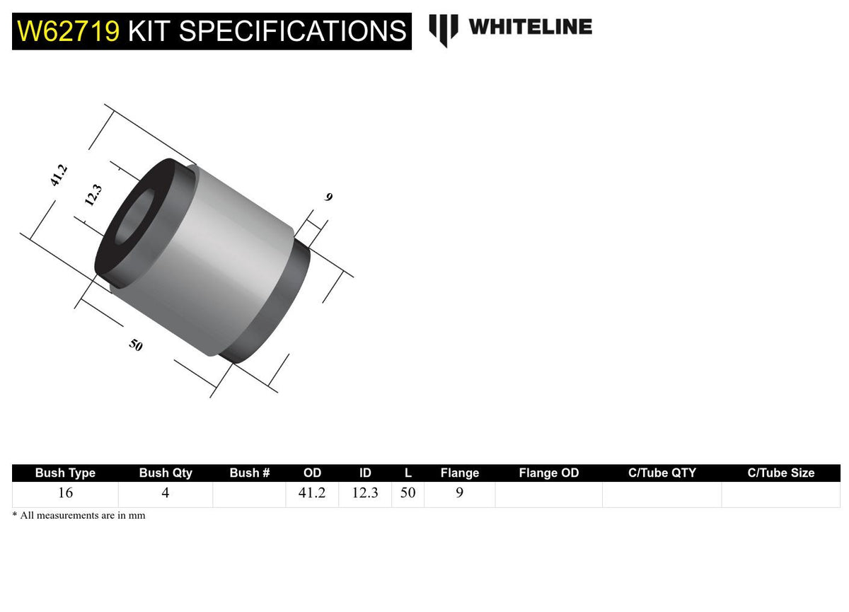 Whiteline Rear Control Arm Upper and Lower Front – Outer Spherical Bearing kit