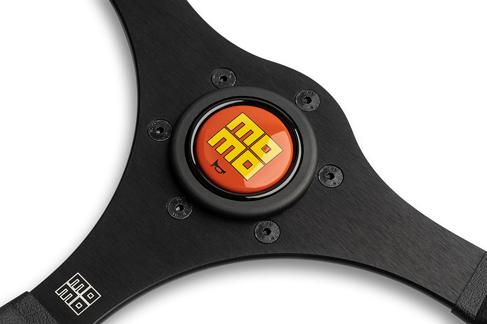 MOMO Indy Heritage Steering Wheel - Mahogany Wood/Black Spoke