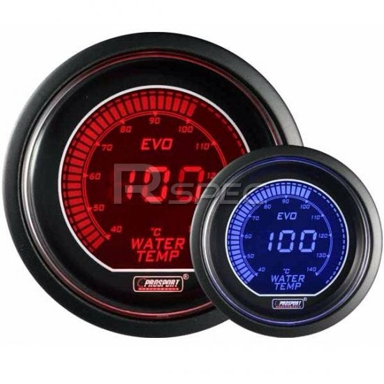 Prosport 52mm Evo LCD Red / Blue Water Temp Gauge (Bar)