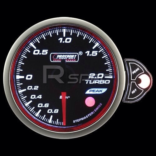 Prosport 52mm Smoked Stepper Motor Touch Turbo Boost Gauge (BAR)