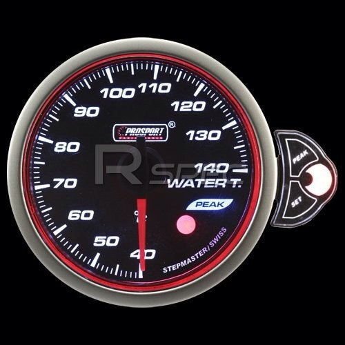 Prosport 52mm Smoked Stepper Motor Touch Water Temperature Gauge (°C)
