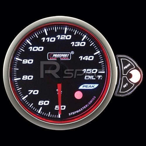 Prosport 52mm Smoked Stepper Motor Touch Oil Temperature Gauge (°C)