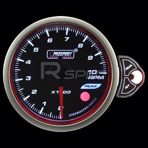 Prosport 52mm Smoked Stepper Motor Touch Rev Counter (0-10,000 rpm)