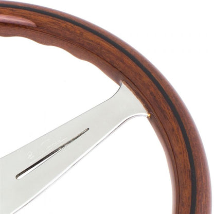 Nardi Classic Wood Steering Wheel 390mm with Satin Spokes