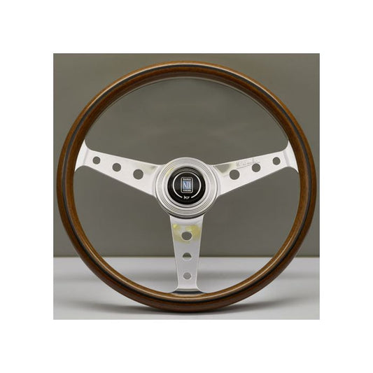 Nardi Classic Wood Steering Wheel 360mm with Polished Spokes (Round Hole)