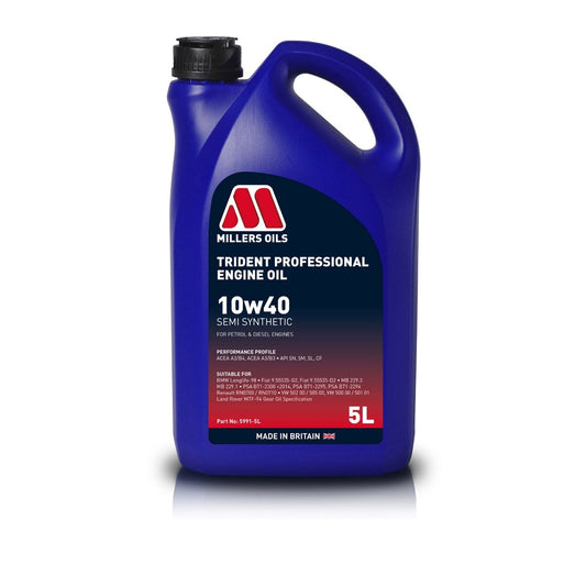 Millers Trident Professional Semi Synthetic 10w40 Engine Oil (5L)