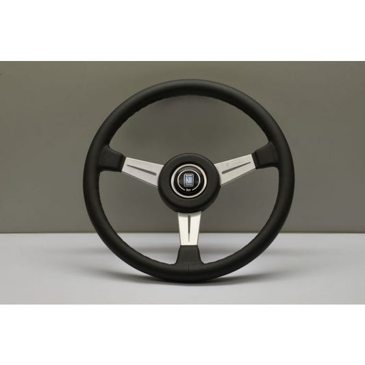 Nardi Classic Leather Steering Wheel 360mm with Grey Stitching and Satin Spokes (Incl. Trim Ring)