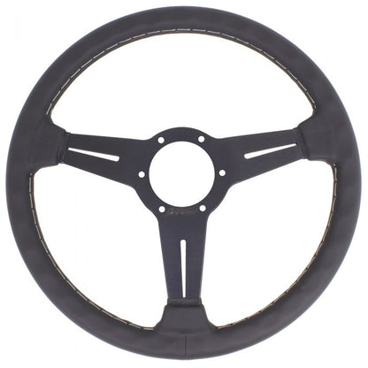 Nardi Classic Leather Steering Wheel 340mm with Grey Stitching and Black Spokes